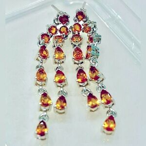Citrine 14KWGP Drop Earrings